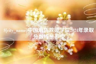 玉树中国消防救援学院2024年录取分数线是多少