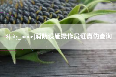 玉树消防设施操作员证真伪查询